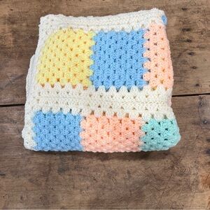 Granny square Crochet Pastel Baby blanket Handmade Baby Blanket Afghan 55”x52”